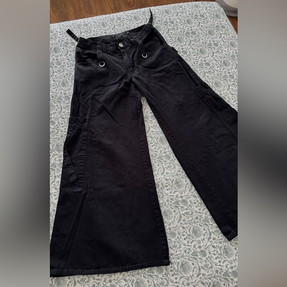 Tripp nyc Pants - Tripp nyc flared black wide leg cargo pants